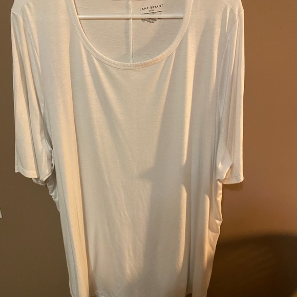 Lane Bryant Cream/White Short Sleeve Top - Picture 1 of 3